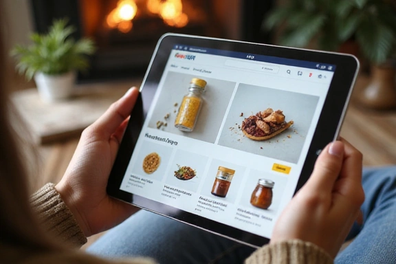 Persona che fa acquisti online su un tablet