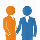Icona di due persone che si scambiano un'idea, simbolo di servizio clienti eccellente