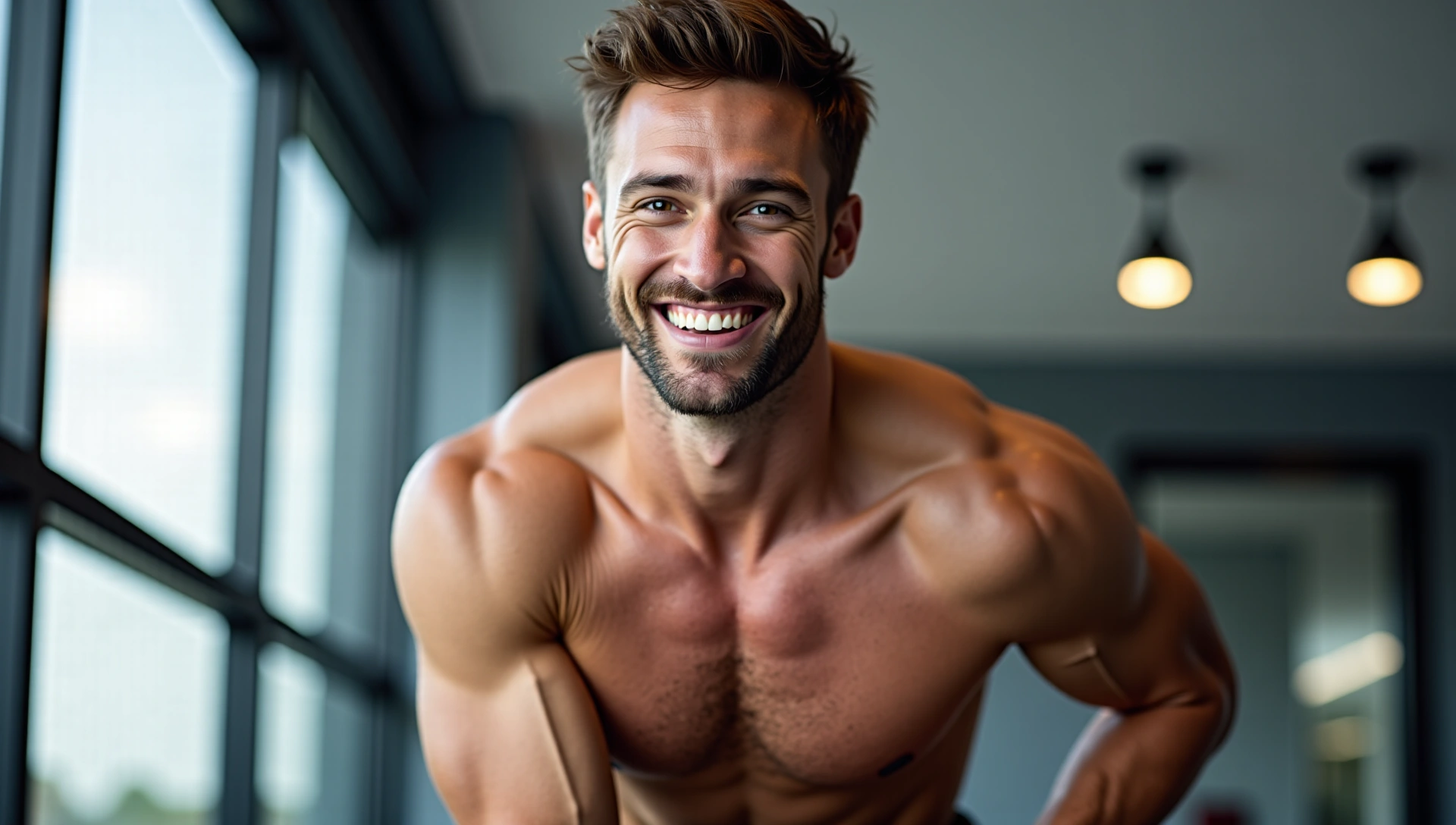 Uomo moderno che si allena con energia, simboleggiando vitalità e prestazioni